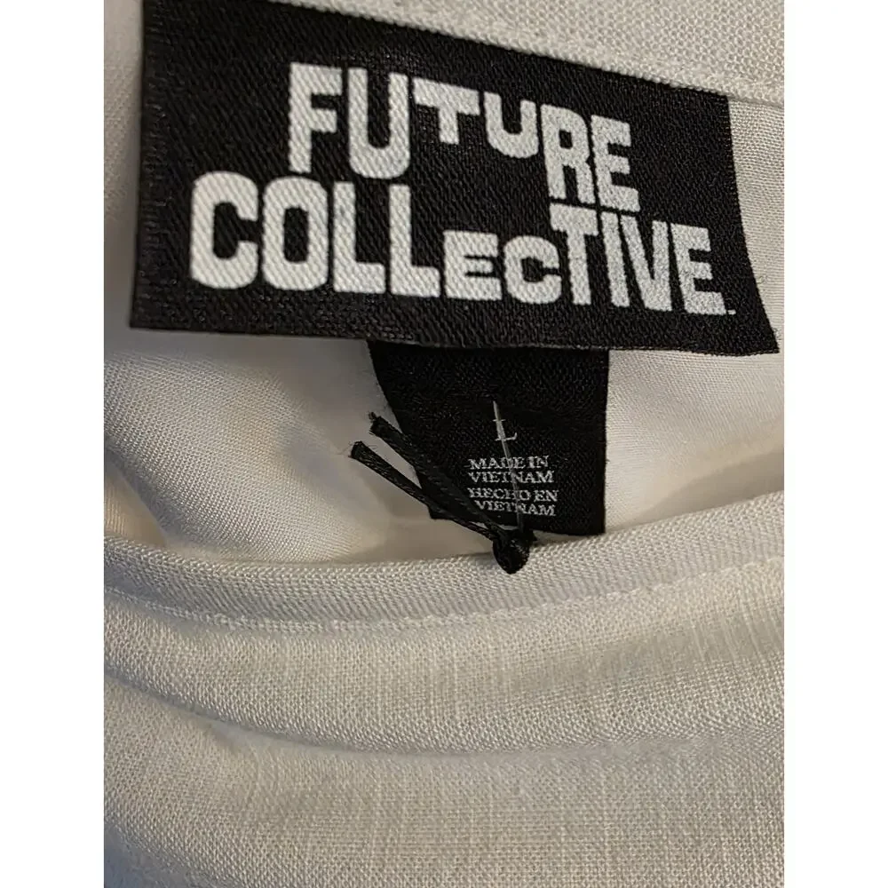 NWT L Ivory Midi Pencil Wrap Lined Skirt w/Side‎ Tie by Future Collective